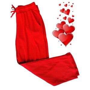 Lands End Red Corduroy Pants XS Extra Small 2 4 Casual Comfort Relax Walk Cruise